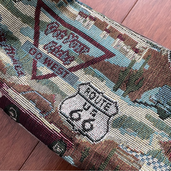 Route 66 Tapestry Fabric Fanny Pack Belt Bag Vintage - Picture 3 of 6